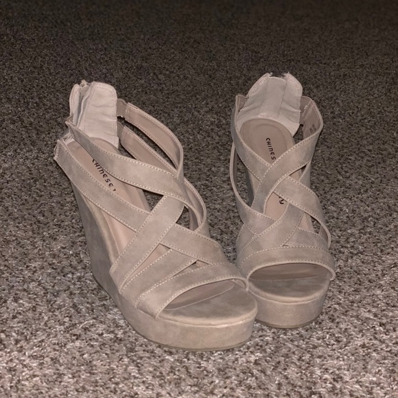 Chinese Laundry Mighty Strappy Wedges sz 9 - Picture 2 of 8